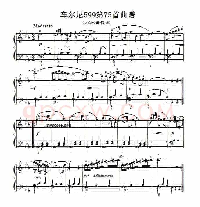 车尔尼599第75首曲谱及练习指导