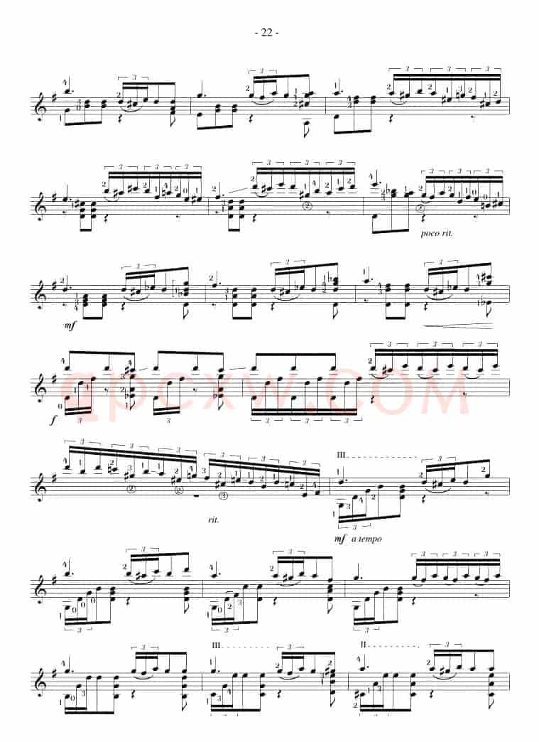 Napoleon Coste《25 Studies,Op.38》（STUDY 17）