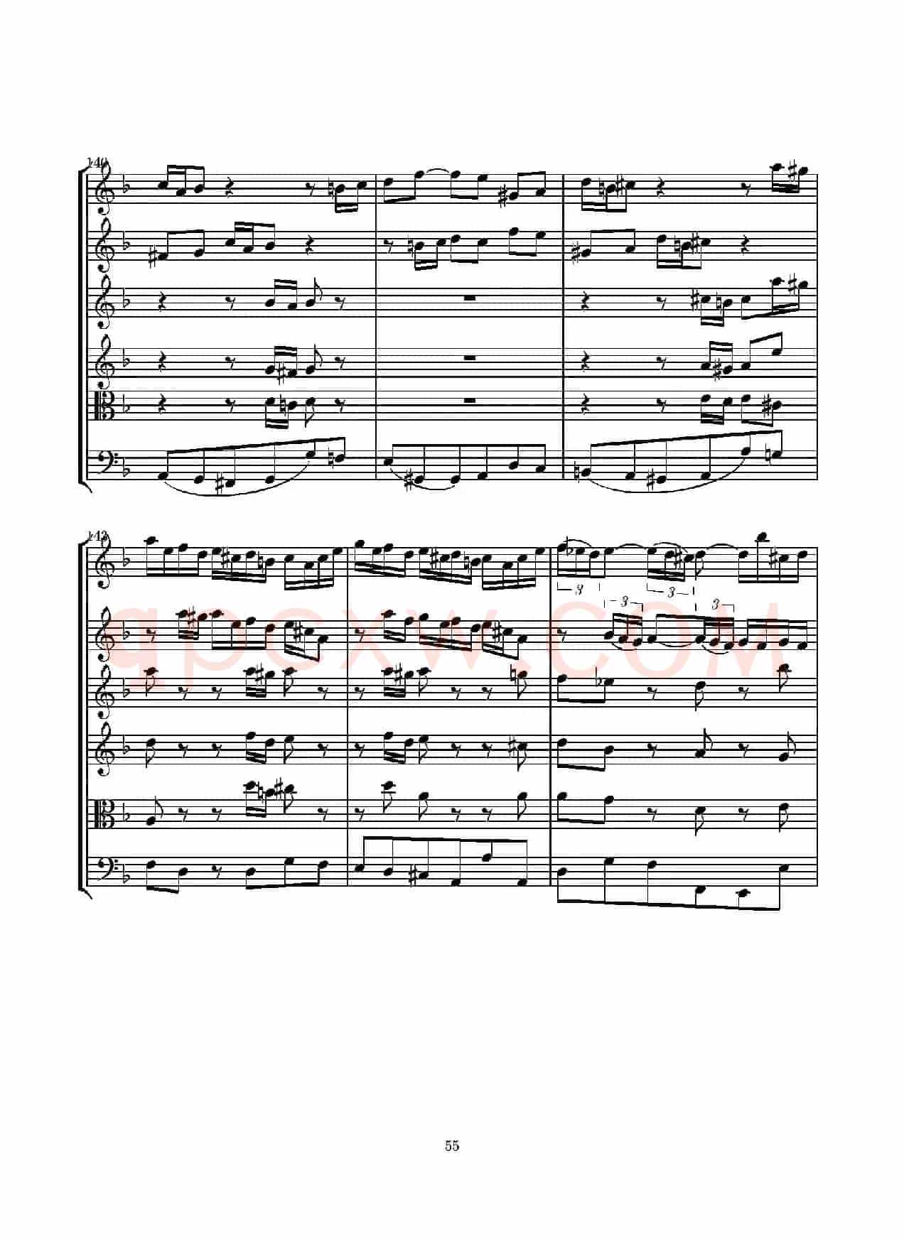 D小调无伴奏协奏曲（总谱）