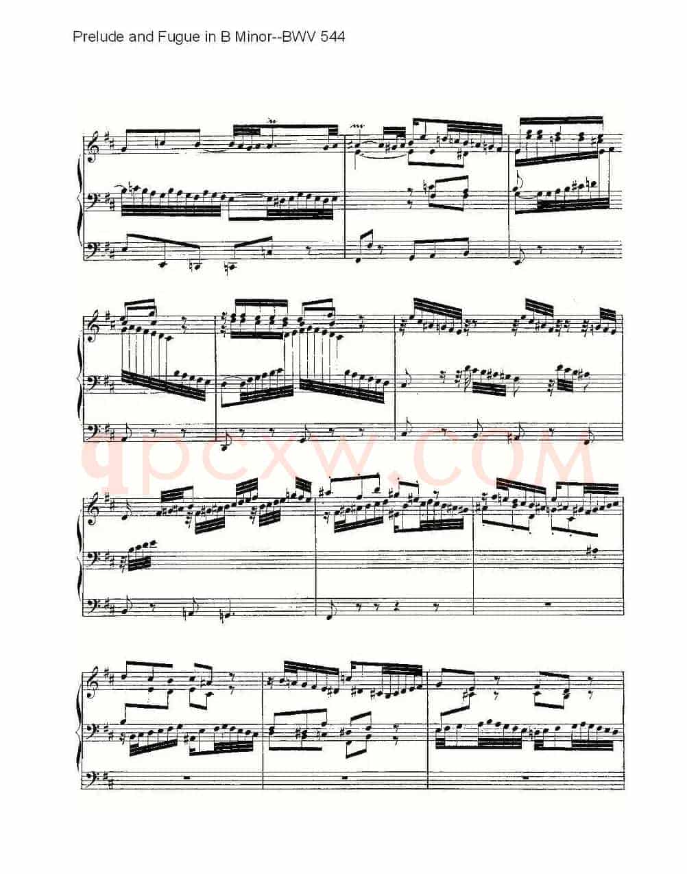 Prelude and Fugue in B Minor--BWV 544 (管风琴谱)