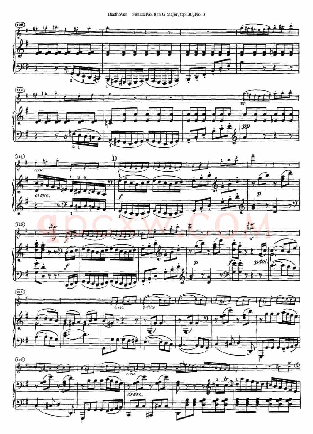 Violin Sonata No.8 in G Major Op.30 No.3（小提琴+钢琴伴奏）