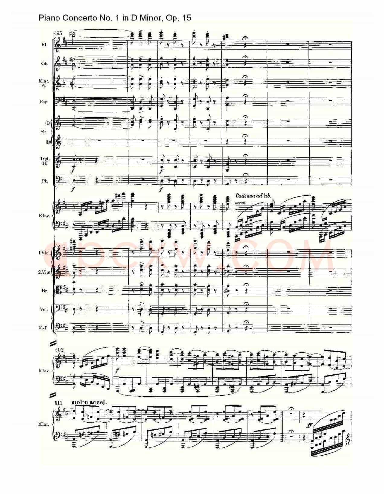 D小调钢琴第一协奏曲, Op.15第三乐章(二)