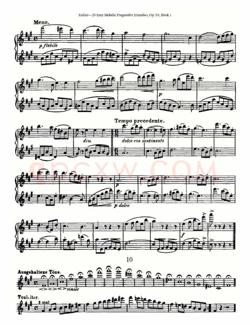 柯勒练习曲作品93号（一）