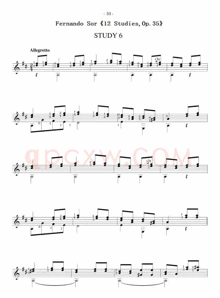 Fernando Sor《12 Studies,Op.35》（STUDY 6）