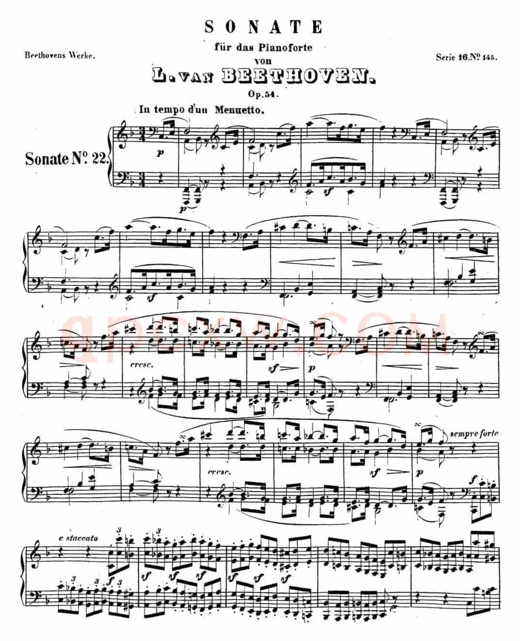 贝多芬钢琴奏鸣曲22 F大调 Op.54 F major