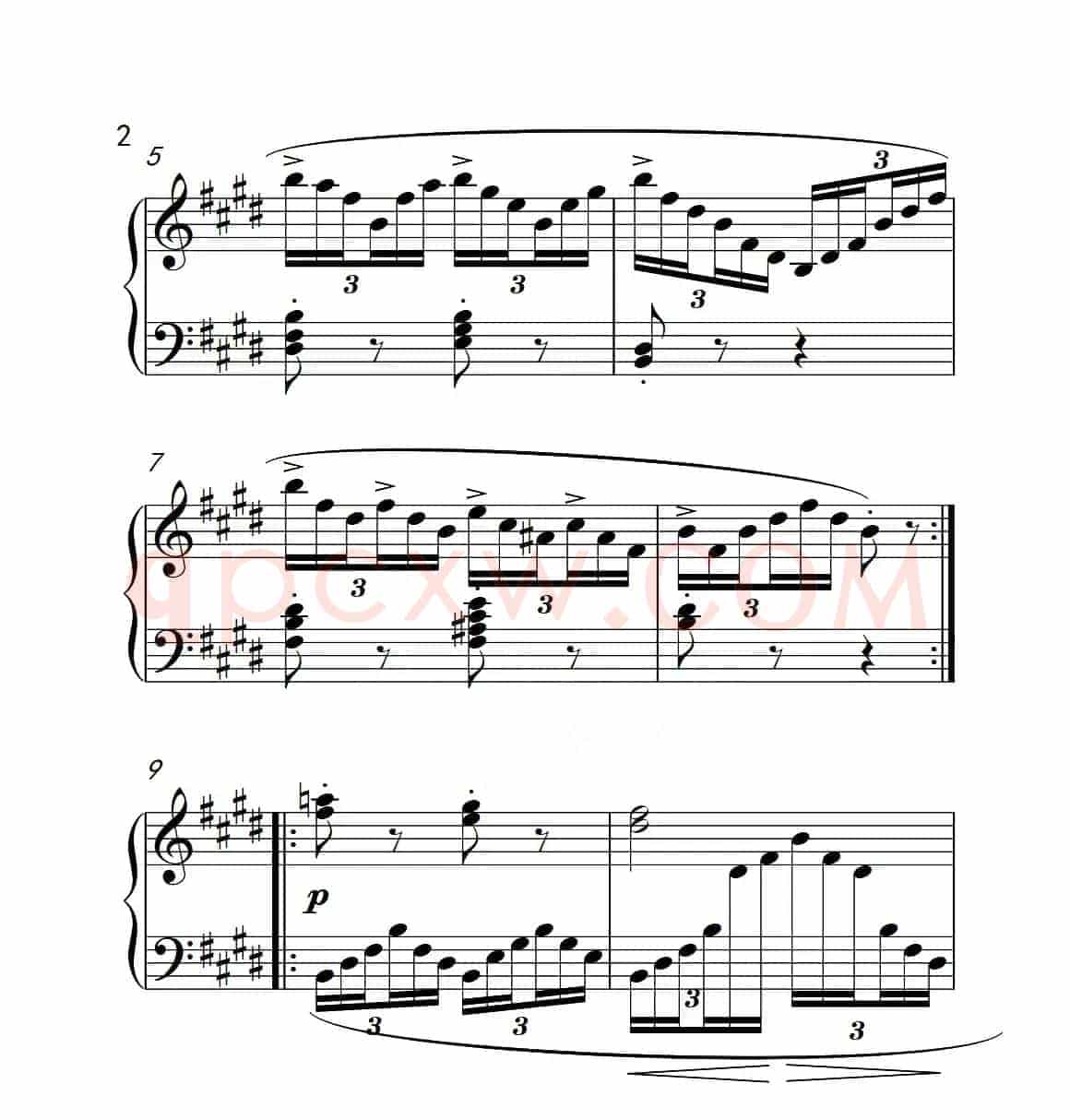 第四级B组 练习曲（中国音乐学院钢琴考级作品1~6级）