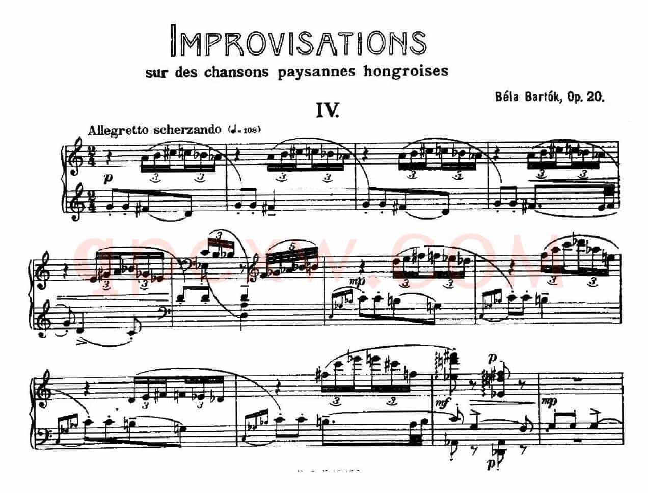 8 Improvisations Op.20(8首匈牙利民歌即兴曲·Ⅳ)