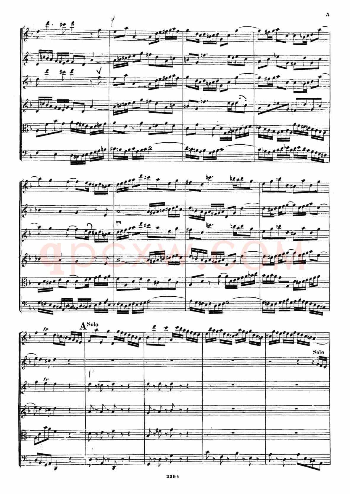 CONCERTO A DUE VIOLINI.（巴赫D小调二重协奏曲总谱）
