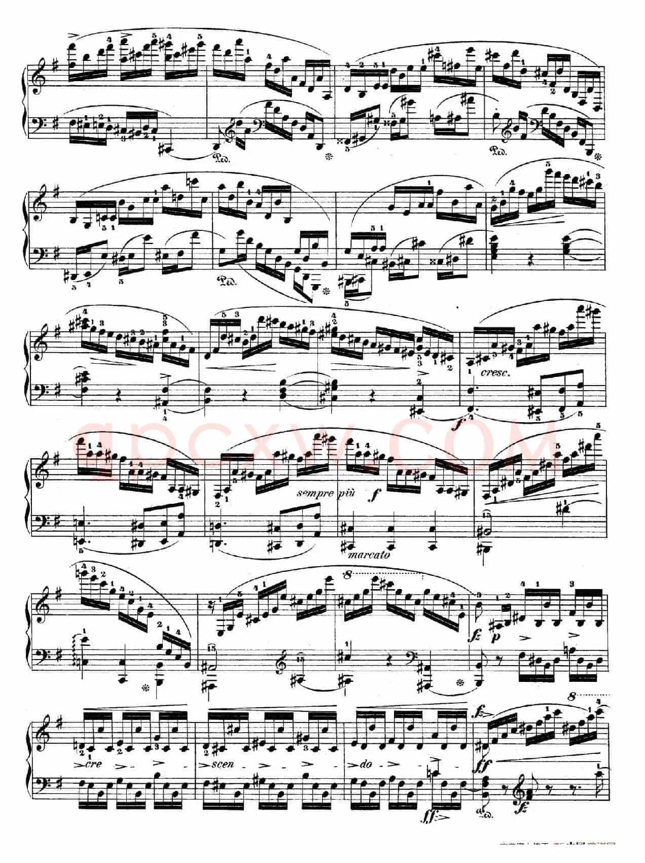 e小调第一钢琴协奏曲 Op.11(钢琴独奏版·第一乐章)