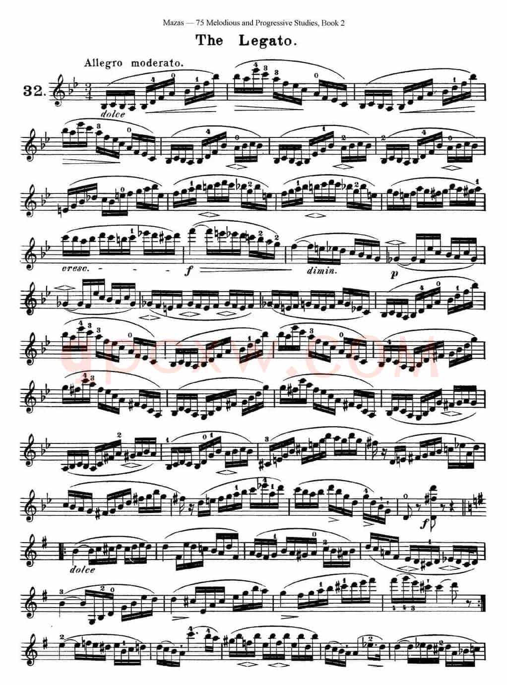马扎斯小提琴练习曲 Op.36 第二册 华丽练习曲（32）