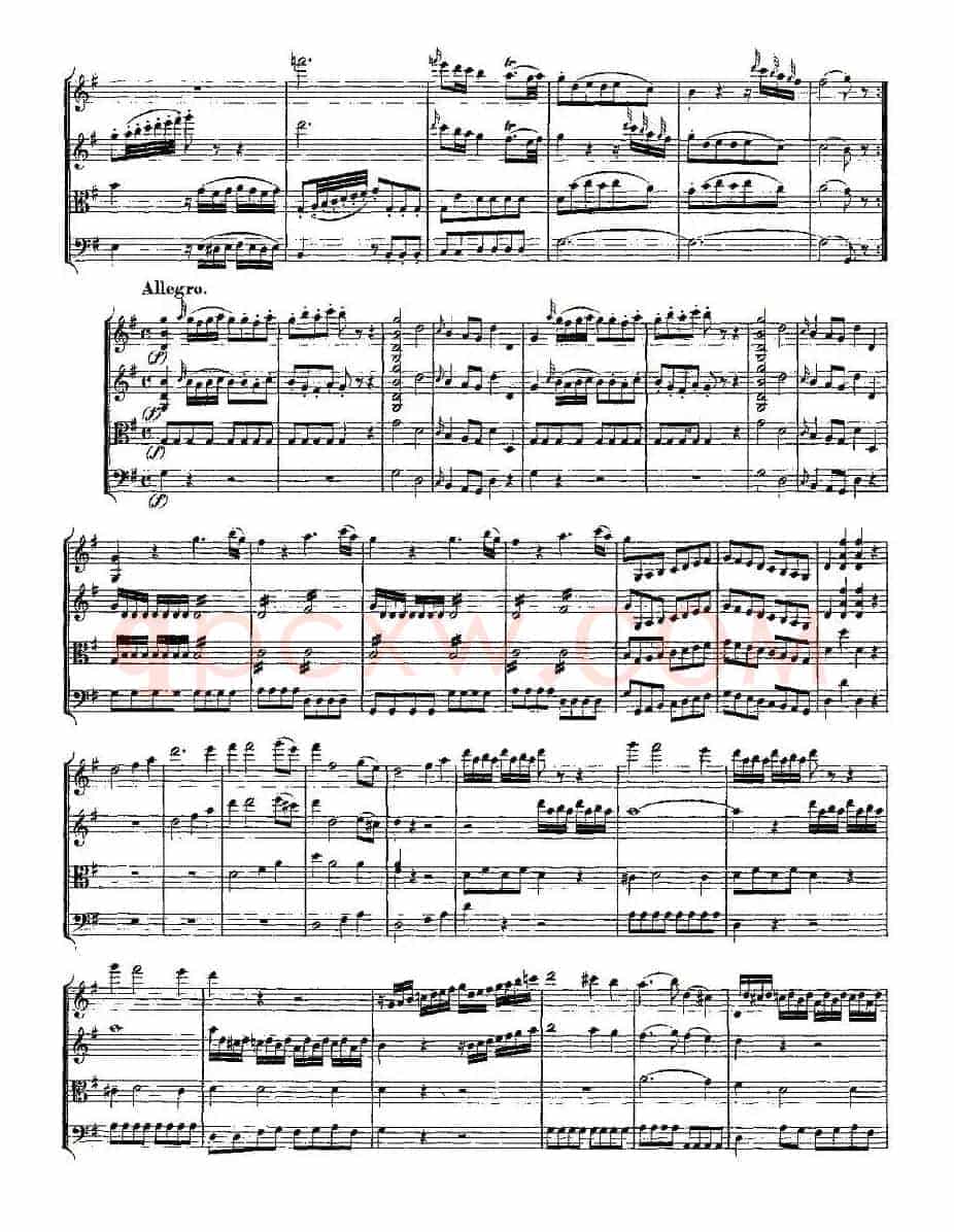 Quartet No. 1 in G Major, K. 80 （G大调第一弦乐四重奏）