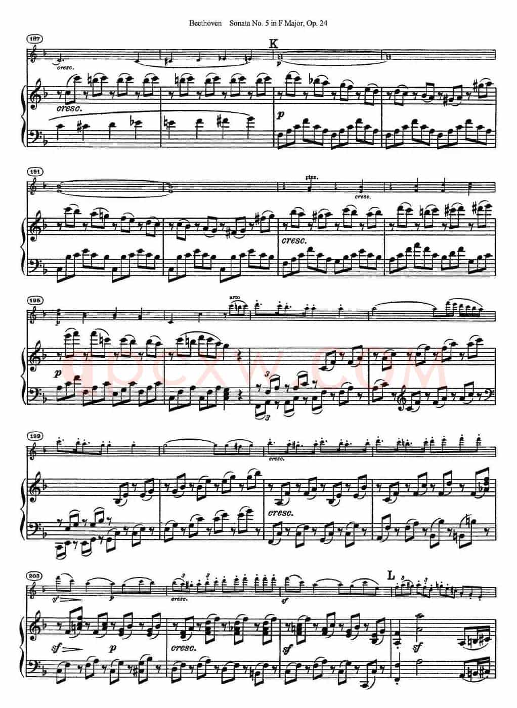 Violin Sonata No.5 in F Major Op.24（小提琴+钢琴伴奏）