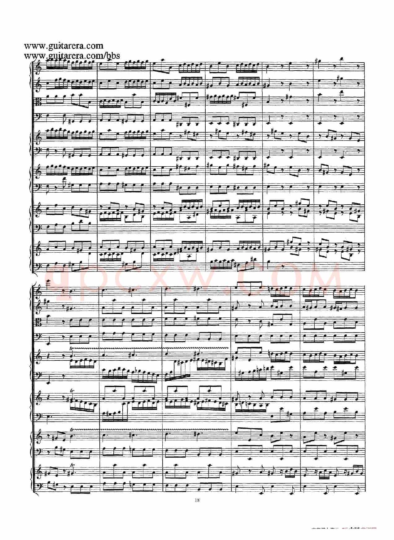 为四架古钢琴而作的a小调协奏曲 BWV 1065(总谱)