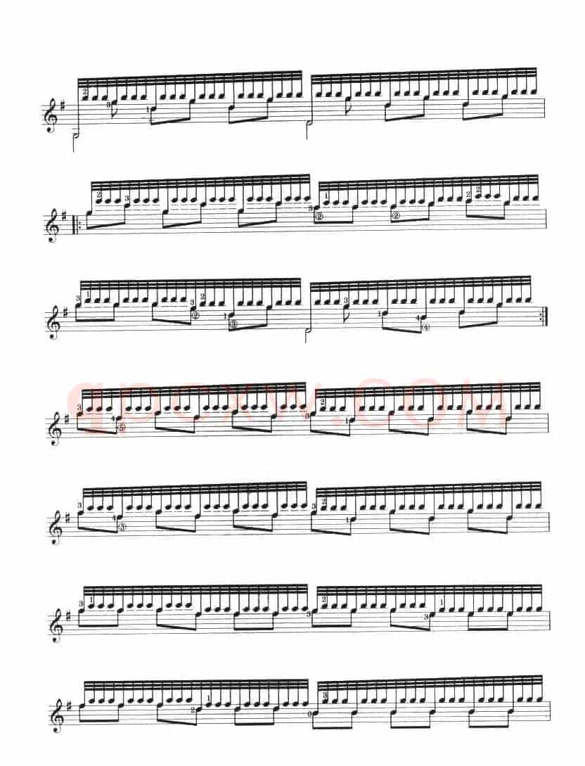 古典吉他考级六级外国乐曲A组（4首）