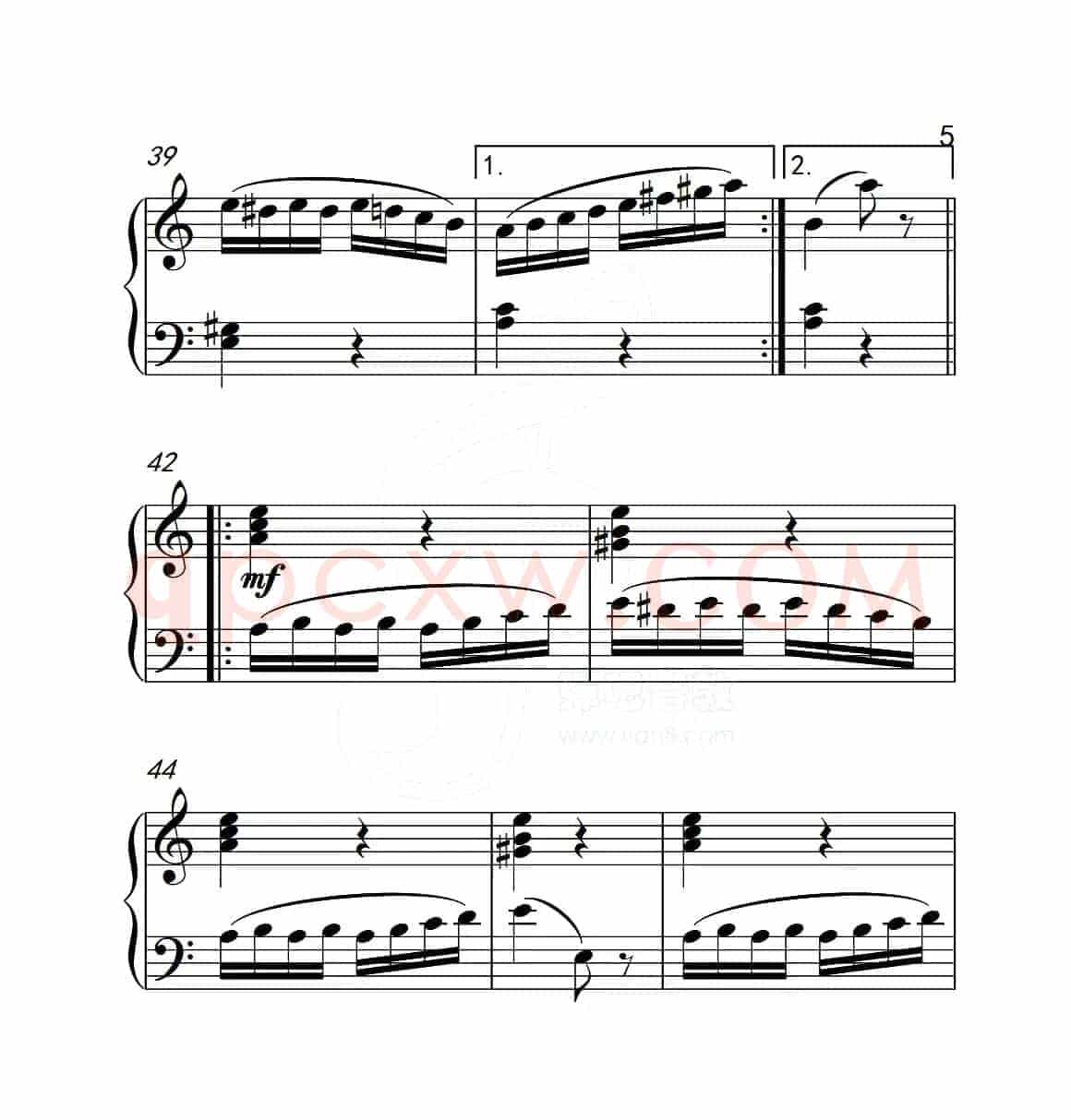第五级A组 帕格尼尼主题变奏曲（选段）（中国音乐学院钢琴考级作品1~6级）