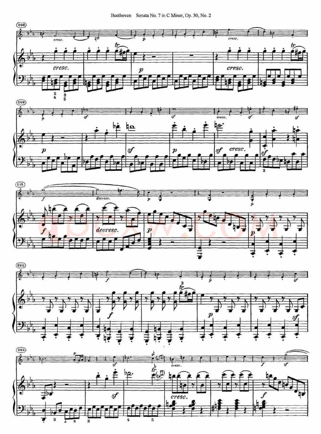 Violin Sonata No.7 in C Minor Op.30 No.2（小提琴+钢琴伴奏）
