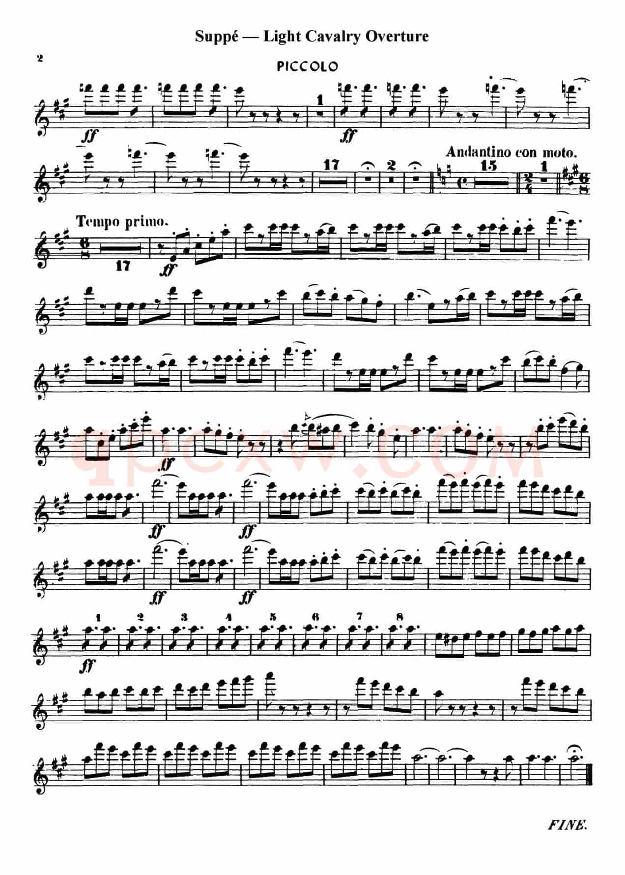 Light Cavalry Overture(轻骑兵序曲)(管乐合奏短笛分谱)