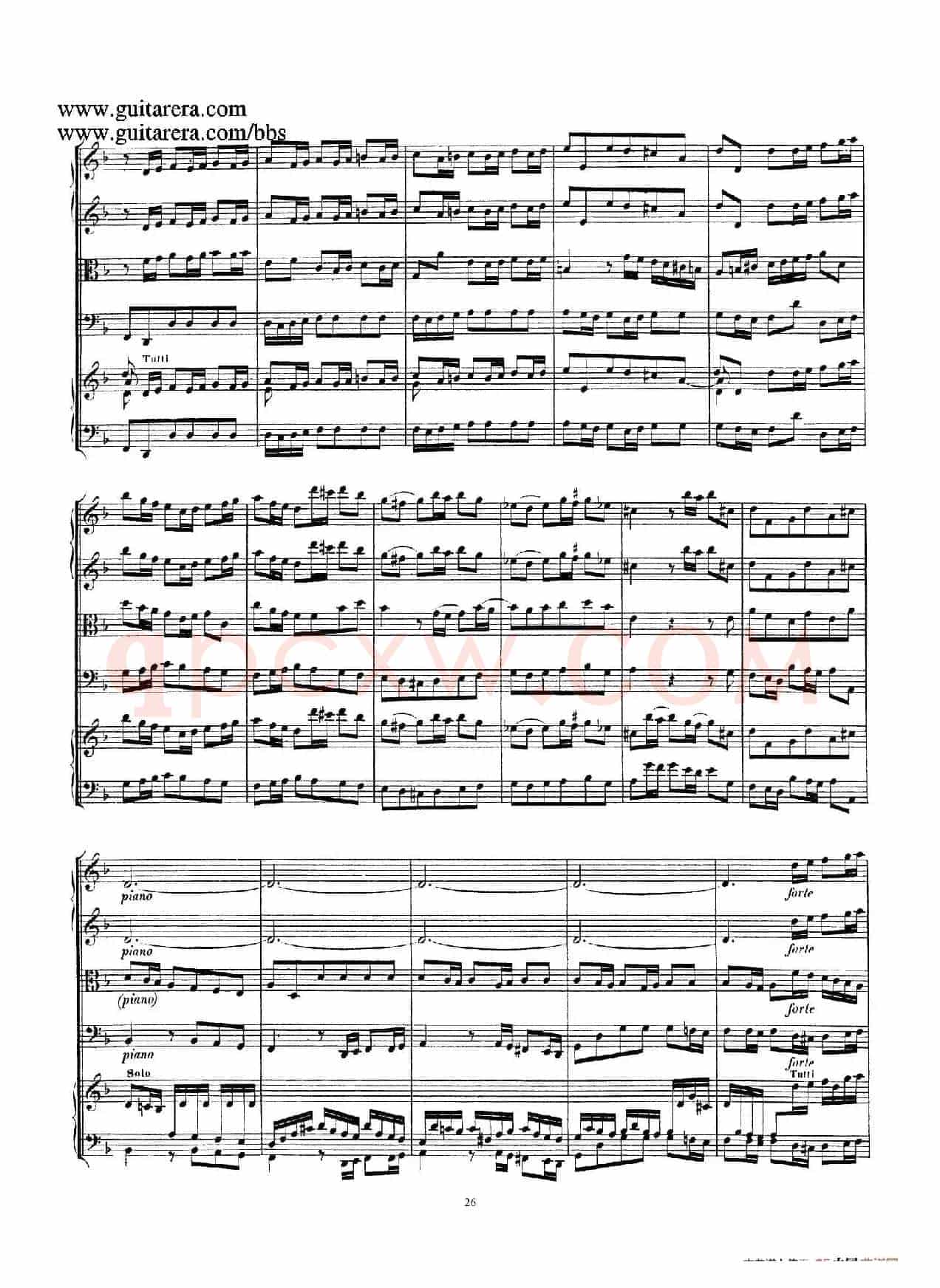 d小调第一号古钢琴协奏曲 BWV 1052(总谱)