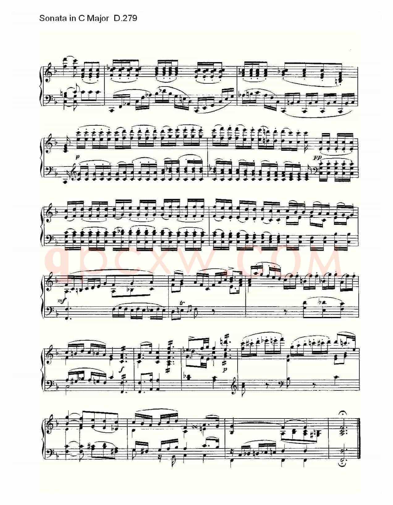 Sonata in C Major D.279（C大调奏鸣曲 D.279）