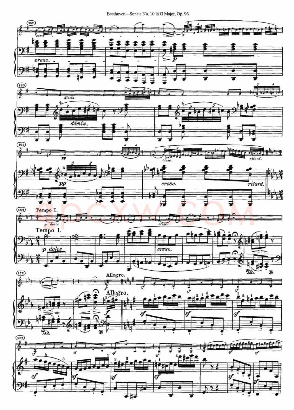 Violin Sonata No.10 in G Major Op.96（小提琴+钢琴伴奏）