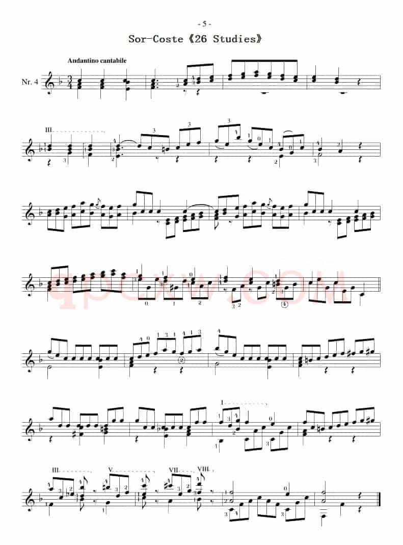 Sor-Coste《26 Studies》（STUDY 4）