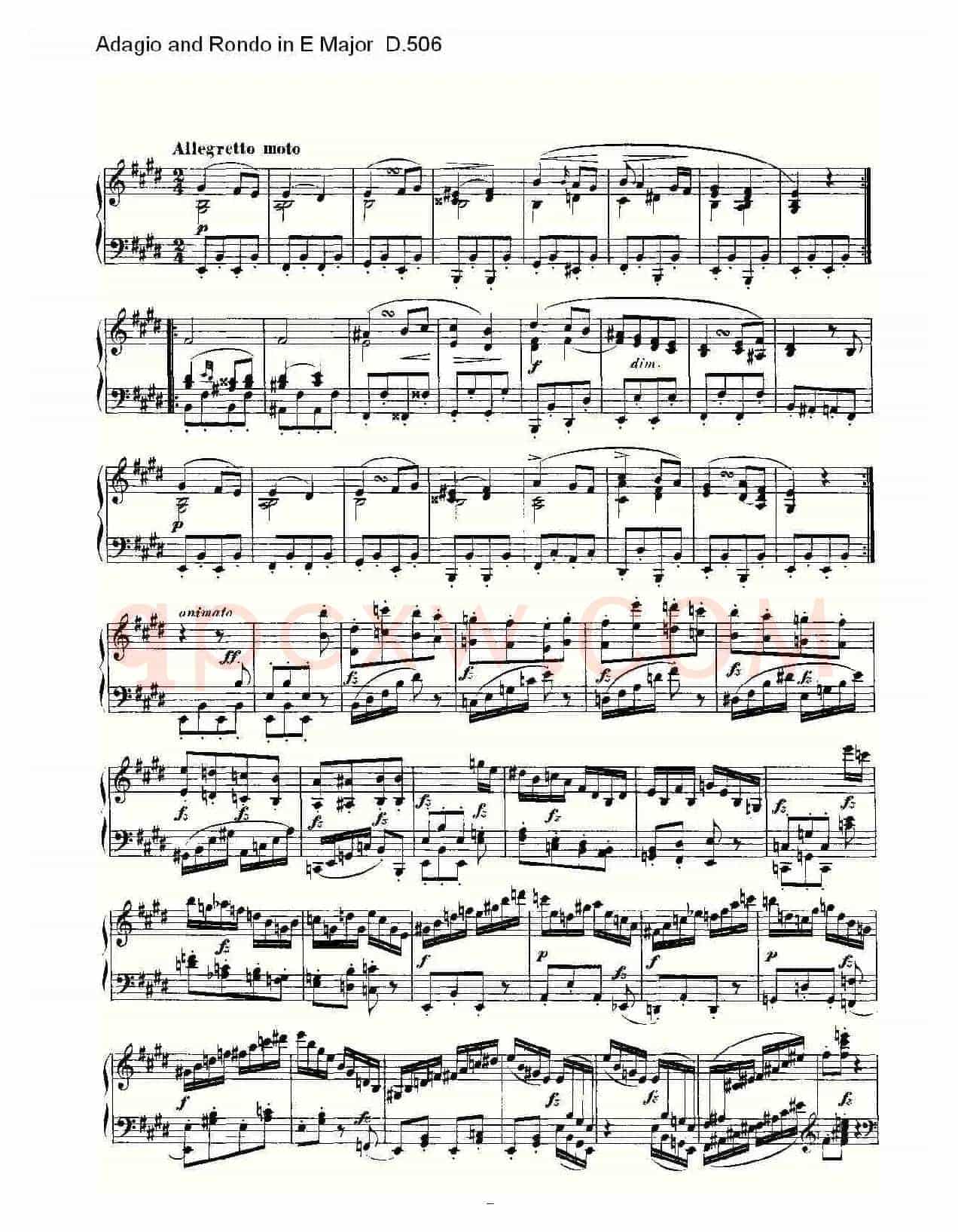 Adagio and Rondo in E Major D.506(E大调柔板回旋曲 D.506)