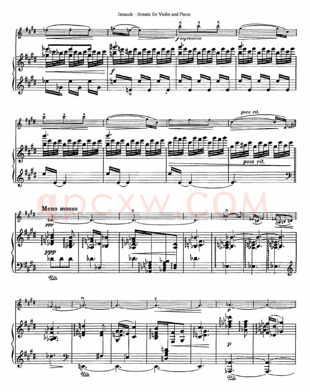 Janacek Sonata for Violin（小提琴+钢琴伴奏）