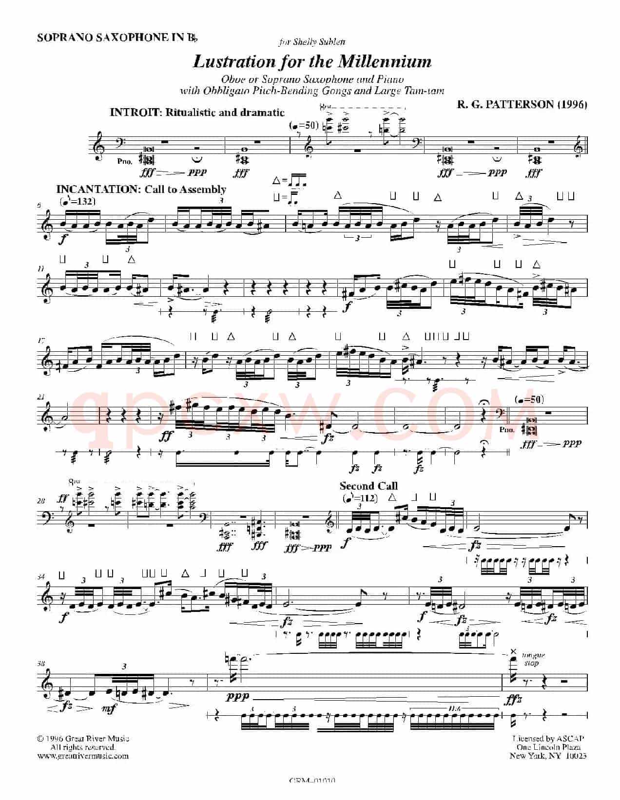 Lustration for The Millennium（高音萨克斯独奏）