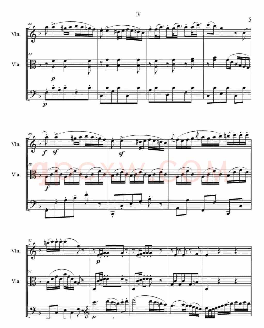 Serenate（String Trio）（D大调弦乐三重奏Op.8,IV）