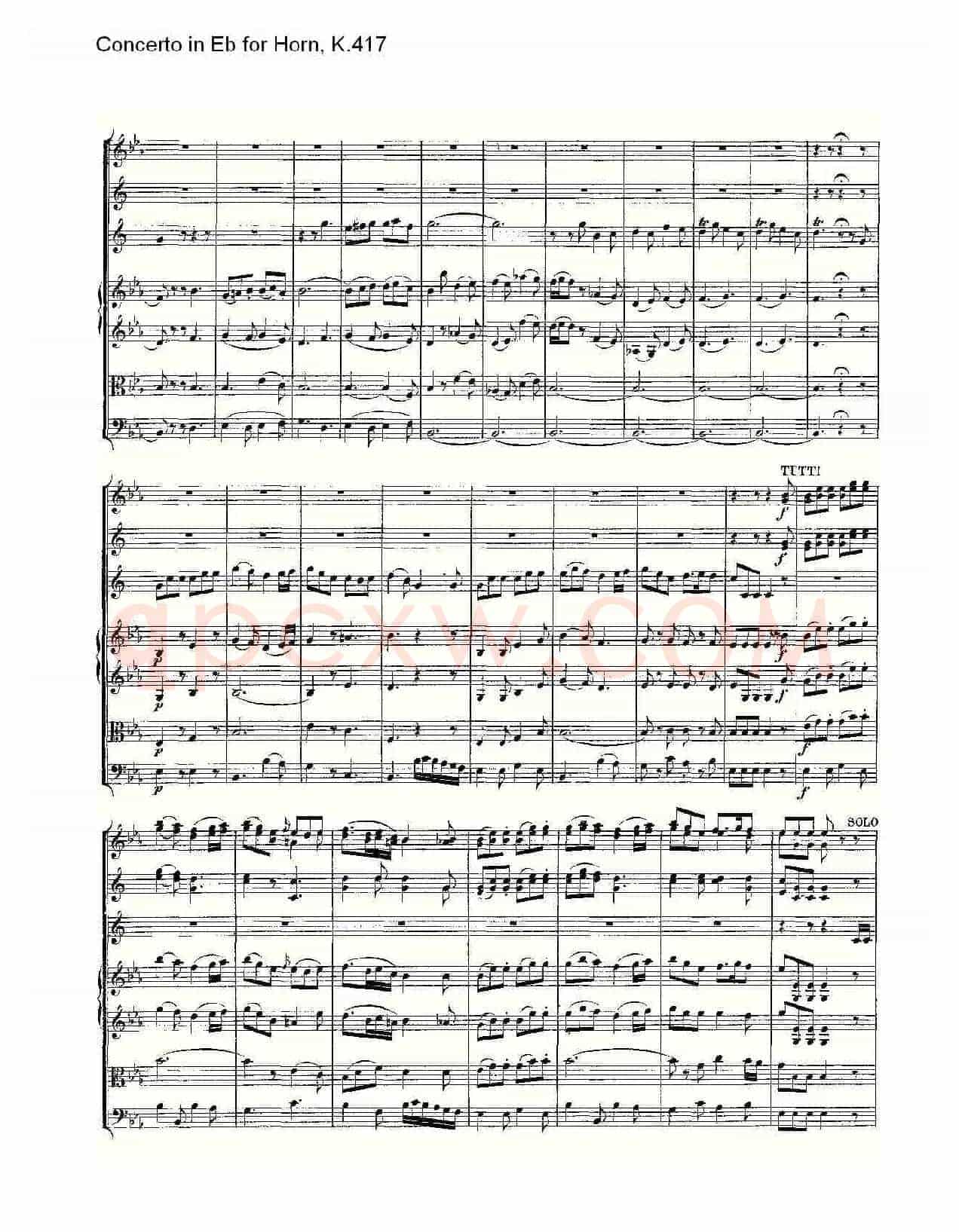 Concerto in Eb for Horn, K.417(Eb调法国号协奏曲, K.417)