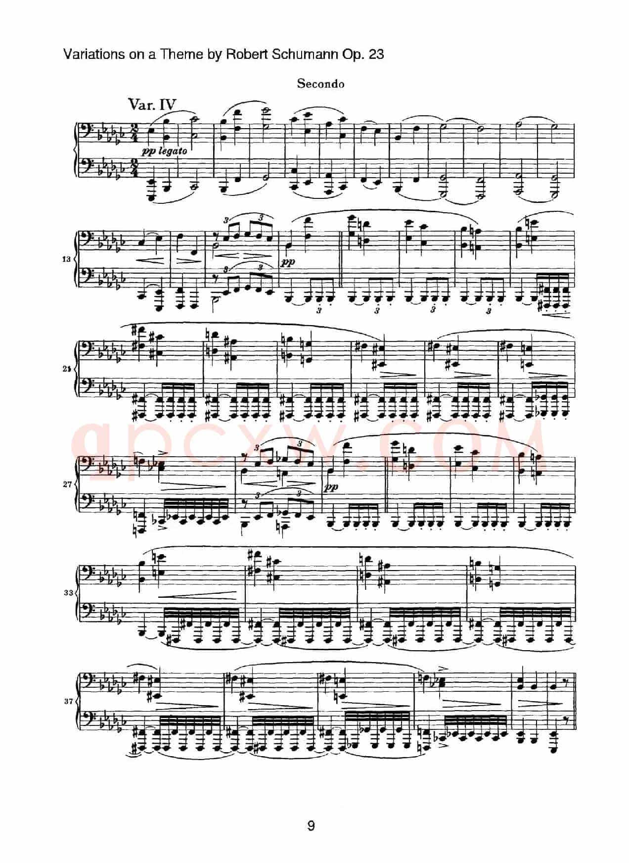 Variations on a Theme by Robert Schumann Op.23(舒曼主题变奏曲)(四手联弹)