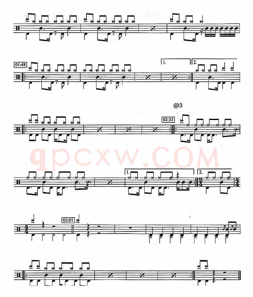 爵士鼓谱：Audioslave - Cochise