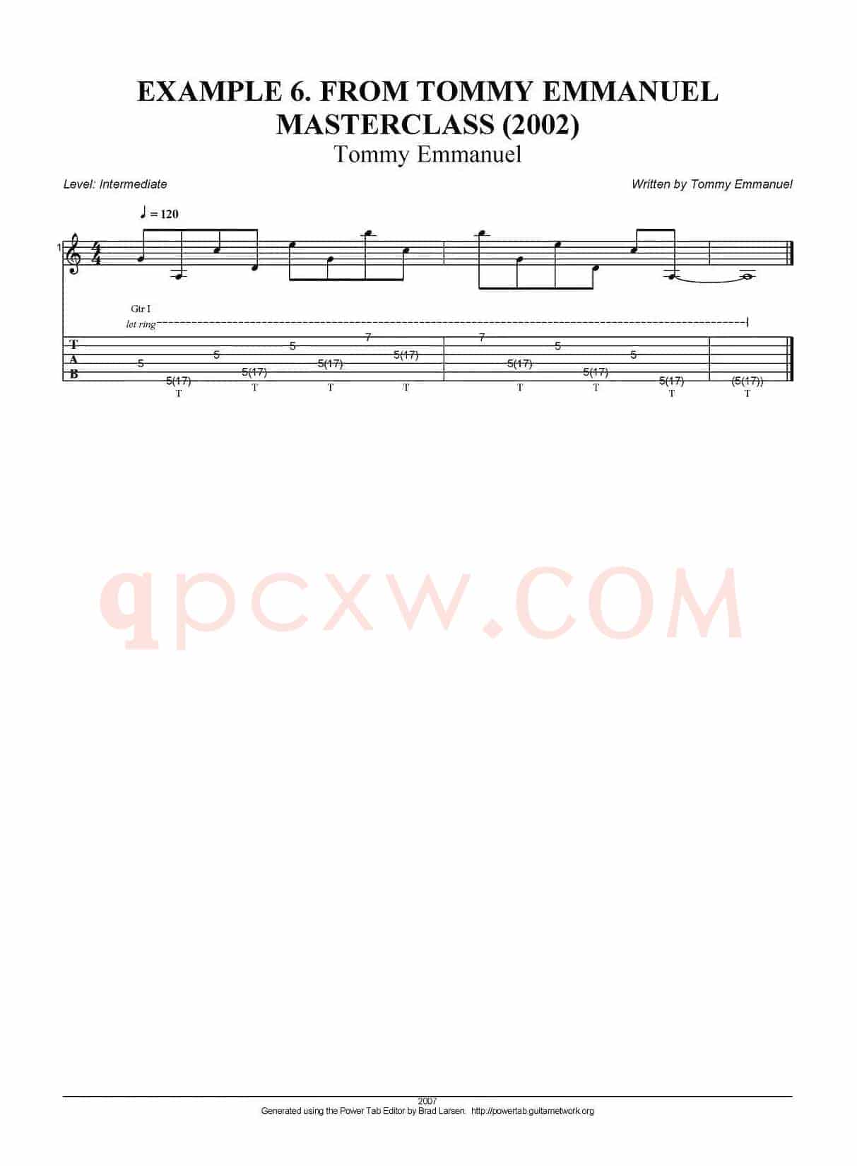 tommy emmanuel：masterclass example-6（指弹吉他）