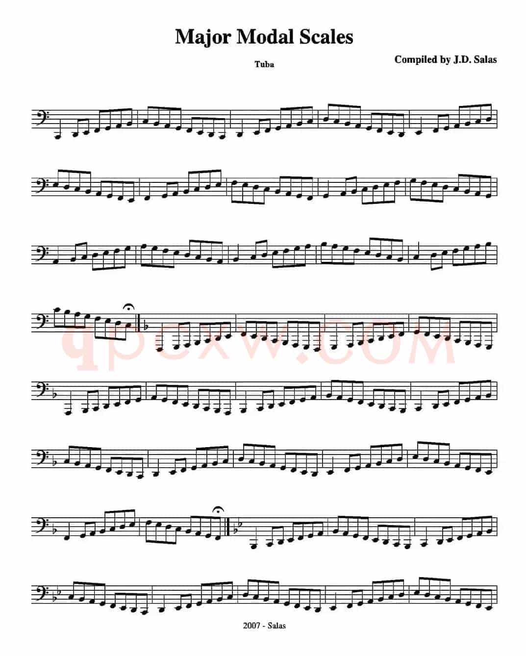 Major Modal Scales - Tuba（大号练习教材选曲）