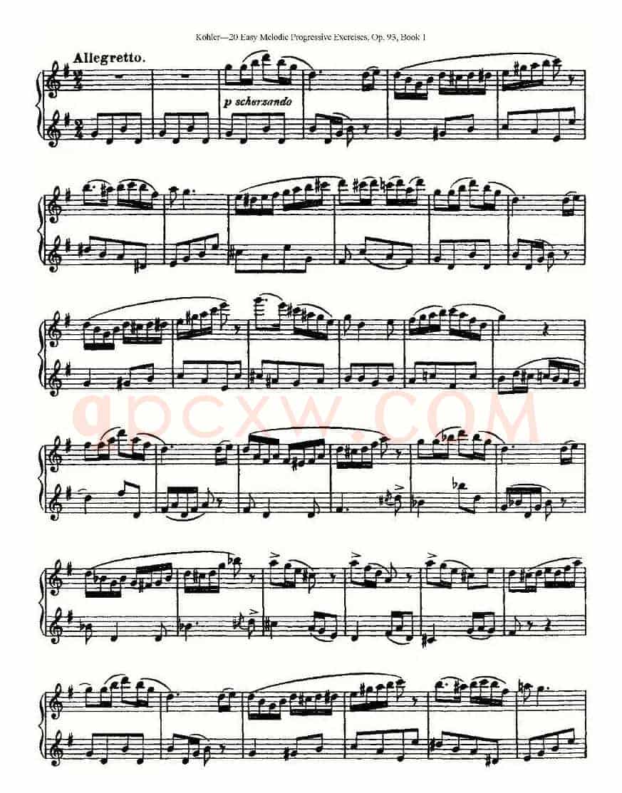 柯勒练习曲作品93号（一）
