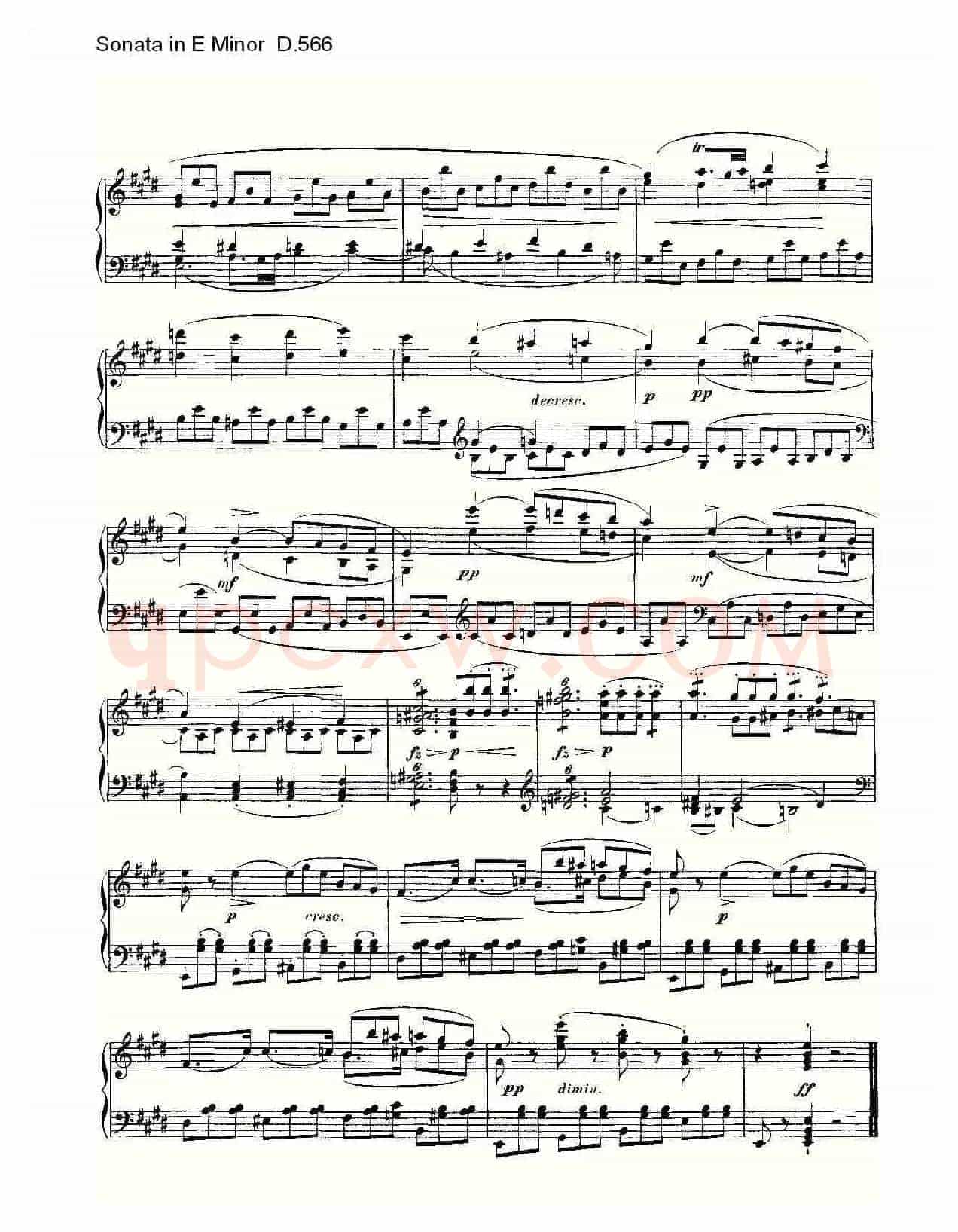 Sonata in E Minor D.566（E小调奏鸣曲 D.566）