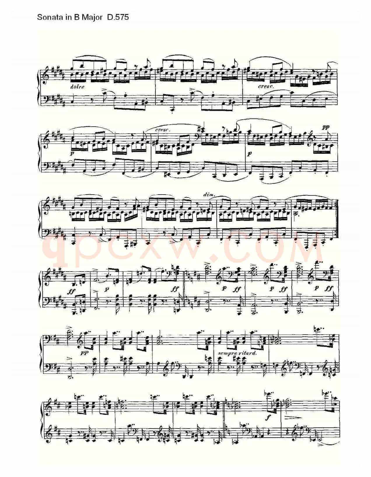 Sonata in B Major D.575（B大调奏鸣曲 D.575）