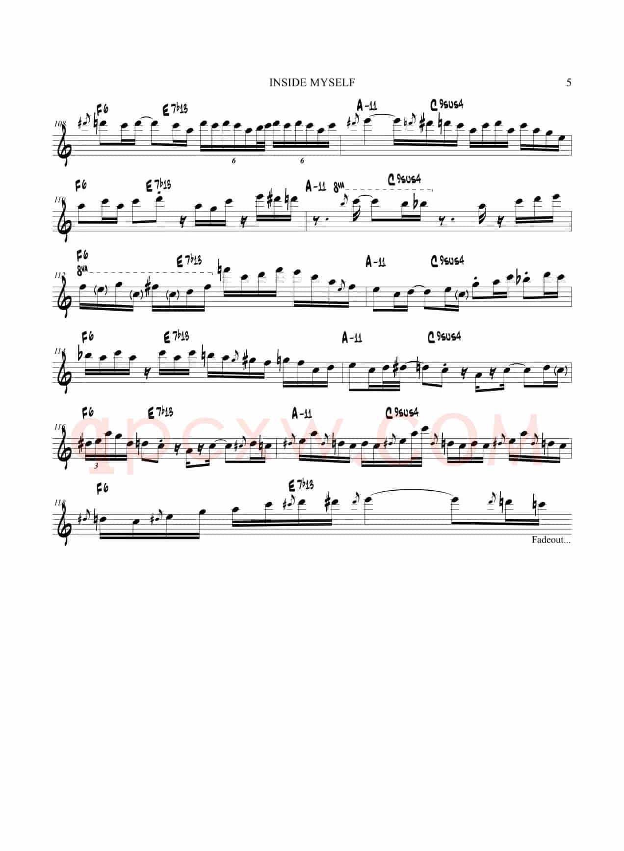 Inside My self（中音萨克斯）