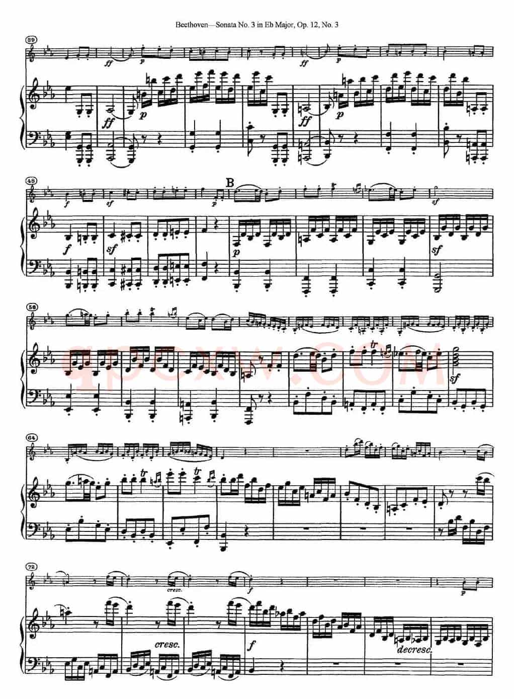 Violin Sonata No.3 in Eb Major Op.12 No.3（小提琴+钢琴伴奏）
