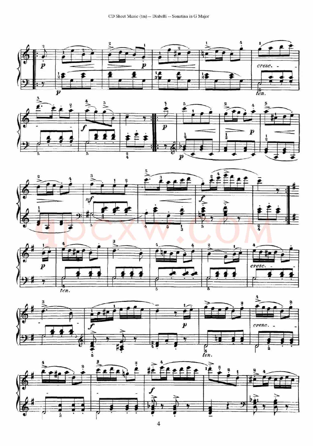 4 Piano Sonatinas(4首钢琴小奏鸣曲)(Op.151 No.1)