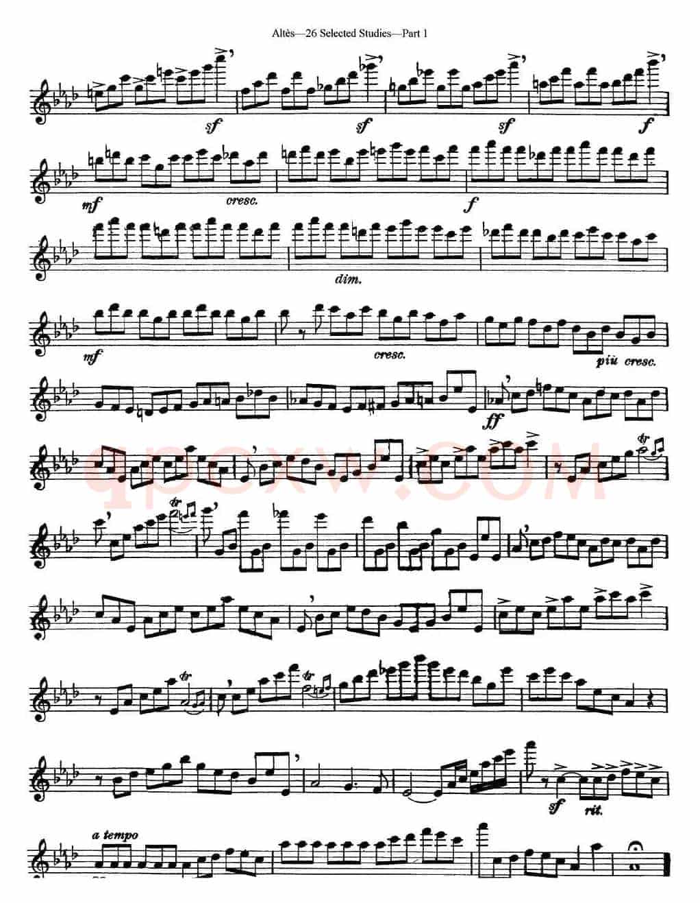 阿尔泰斯26首精选长笛练习曲（NO.1）