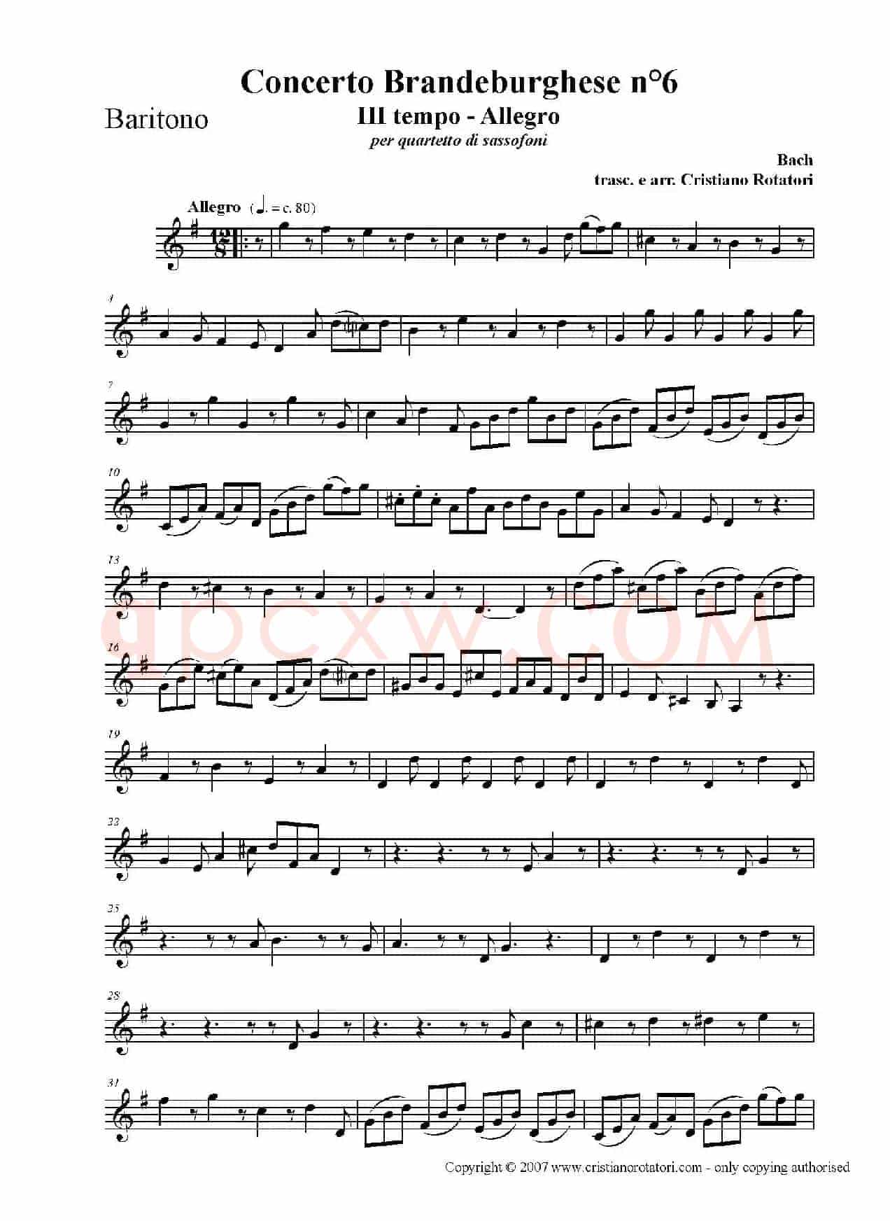 Concerto Brandeburghese（上低音萨克斯）