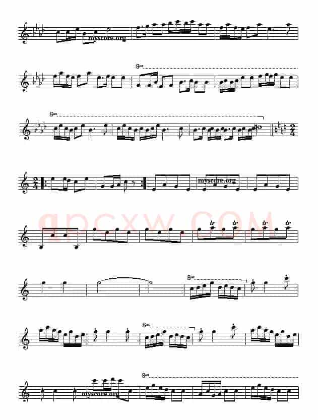 春节序曲（民族管弦乐名曲主旋律谱、五线谱））