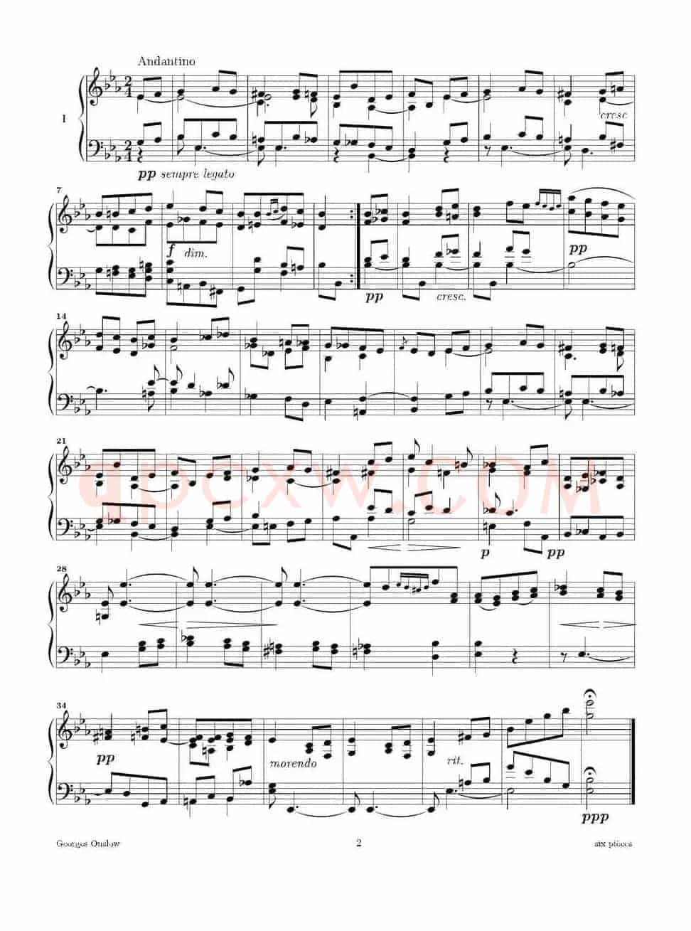 Six Pieces（6首钢琴小品·Ⅰ）