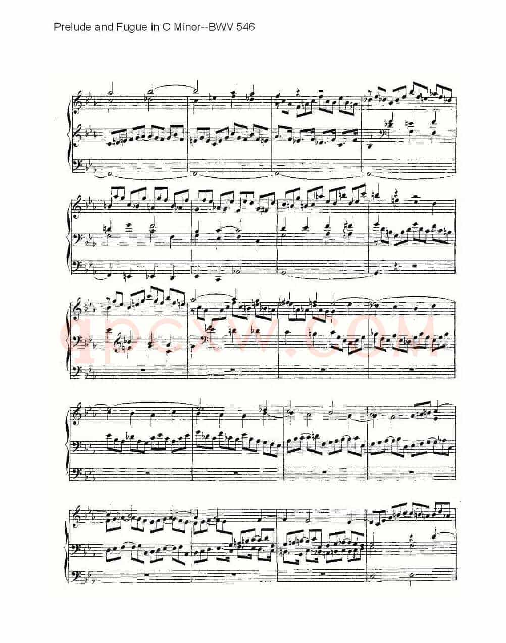 Prelude and Fugue in C Minor--BWV 546 (管风琴谱)