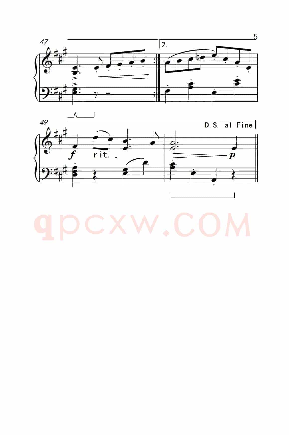 金婚曲（约翰·汤普森 成人钢琴教程 第三册）