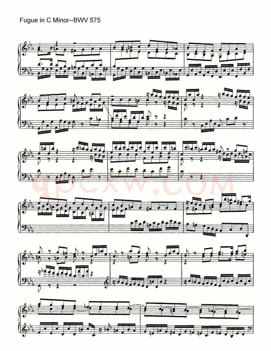 Fugue in C Minor--BWV 575（管风琴谱）