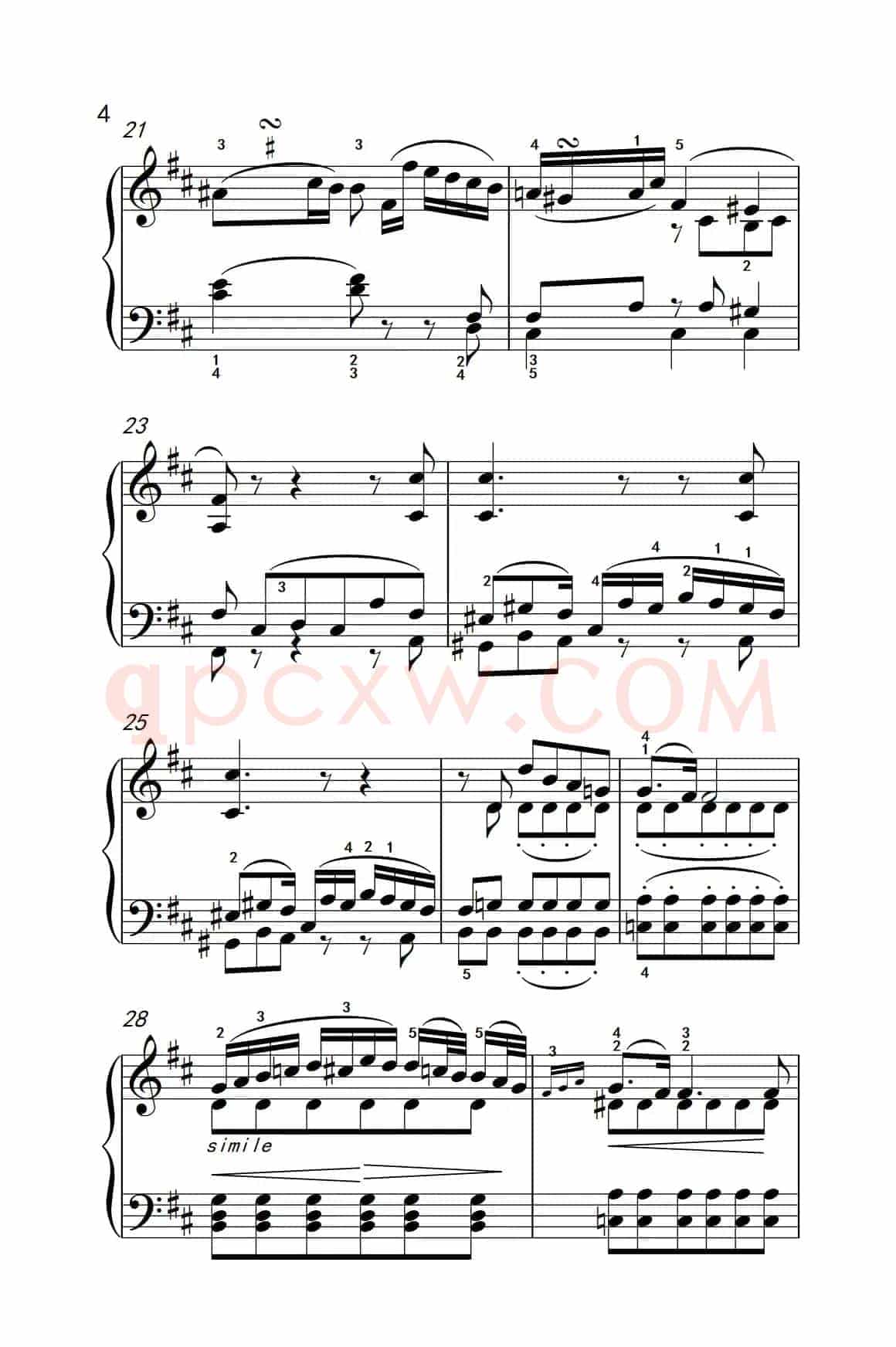 奏鸣曲 Opus 2 Nr.2 第二乐章（贝多芬奏鸣曲集 1）