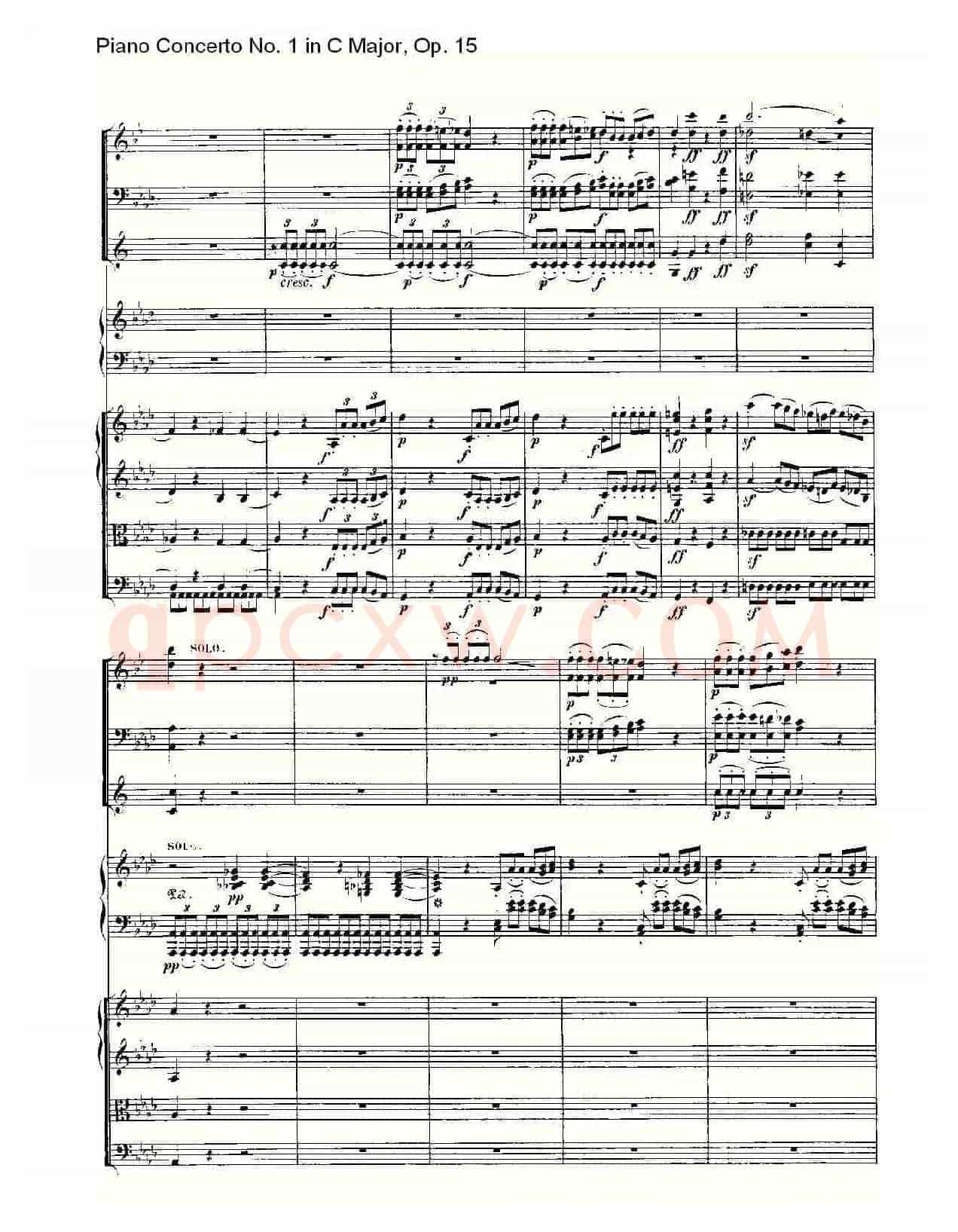 C大调钢琴第一协奏曲 Op.15 第二乐章