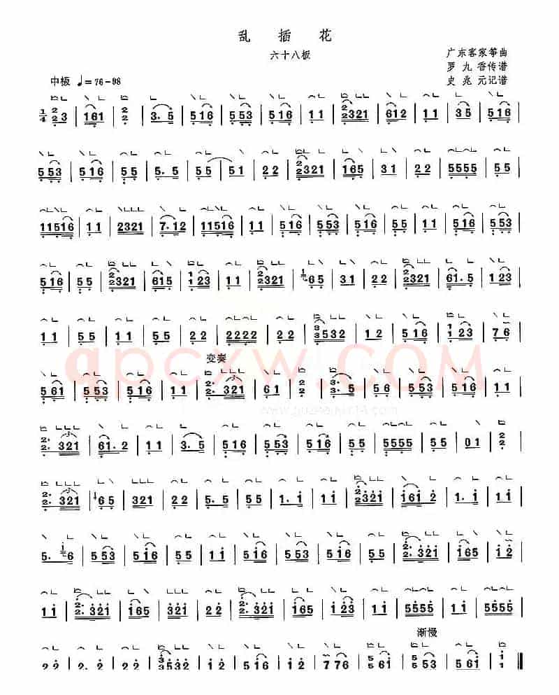 乱插花（六十八板）